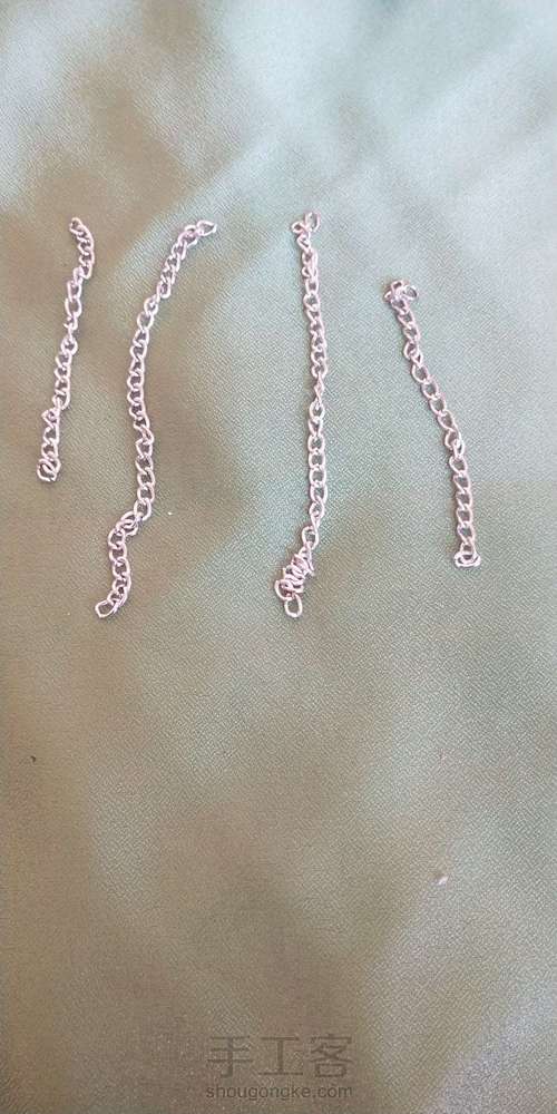 网红珍珠烫花耳链发箍 第9步