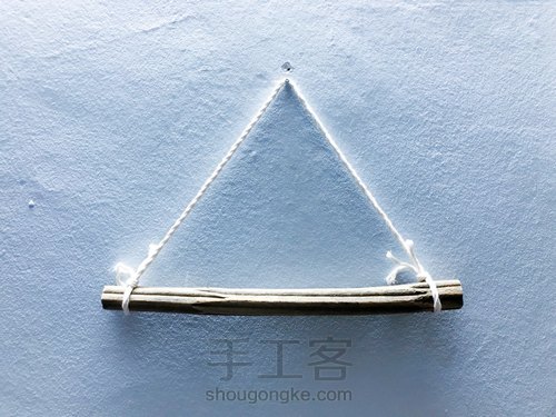 岂止手作/ins风捧花网兜挂毯编织方法 第2步