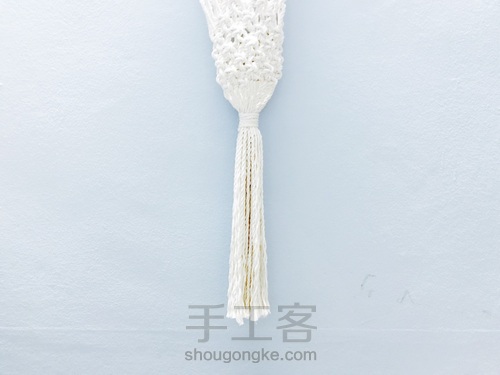 岂止手作/ins风捧花网兜挂毯编织方法 第9步