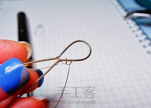 【原创】Nun葡萄石绕线项链 第4步