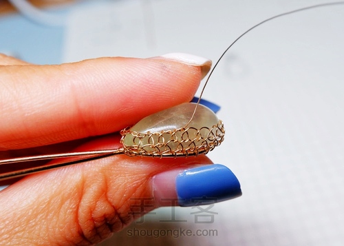 【原创】Nun葡萄石绕线项链 第14步