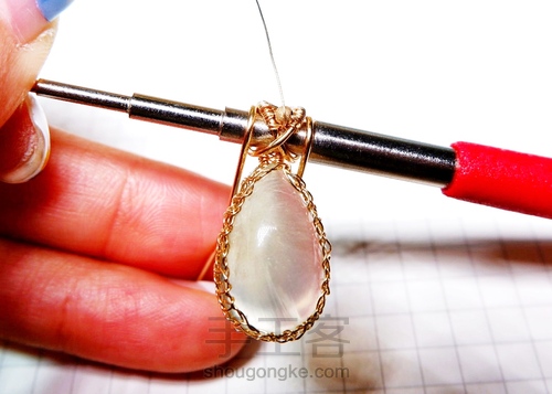 【原创】Nun葡萄石绕线项链 第22步