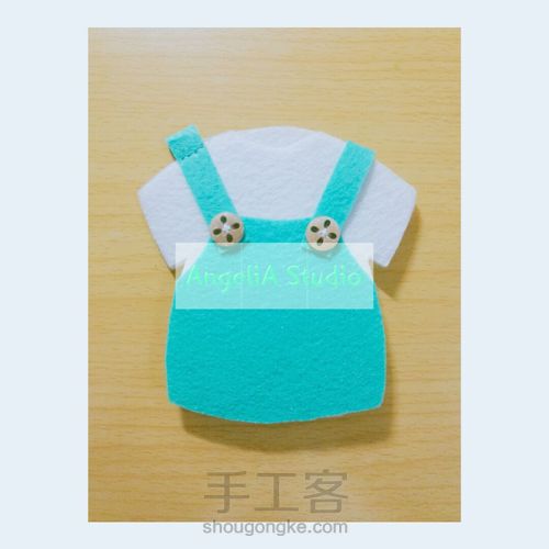 【Angelia Studio】不织布背带mini裙卡套 第9步