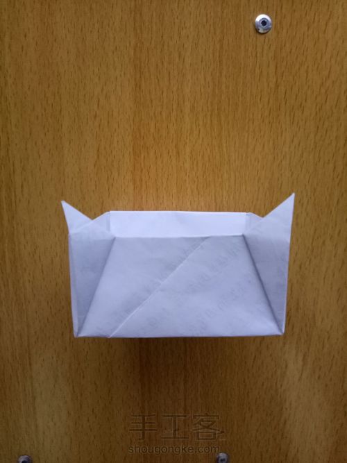 纸折猫耳方块盒 第16步
