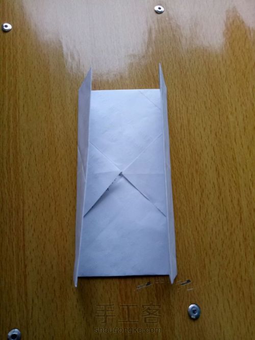 纸折猫耳方块盒 第4步