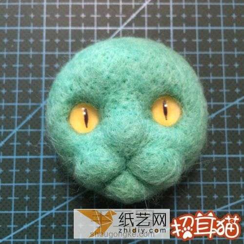 羊毛毡之猫猫头部塑形（超级详细）【转载】 第23步