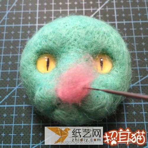 羊毛毡之猫猫头部塑形（超级详细）【转载】 第24步