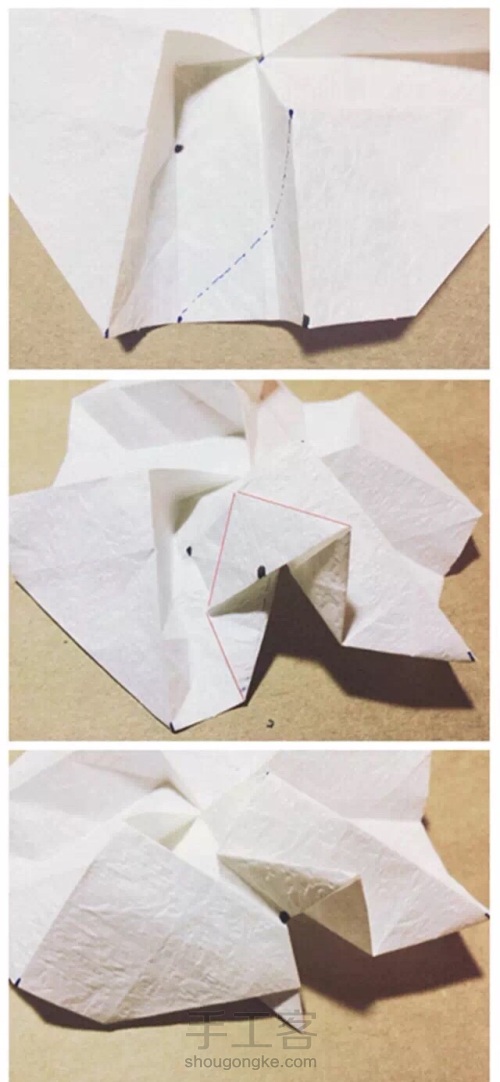纸折玫瑰（川崎） 第7步