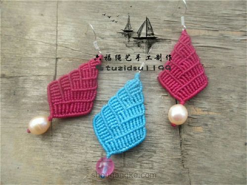 耳环教程很喜欢这款耳环，就看图仿编，顺便拍了，方便大家学习 第22步