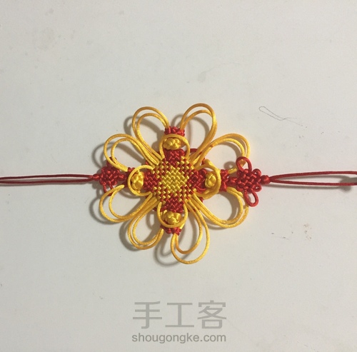 套色盘长结 第16步