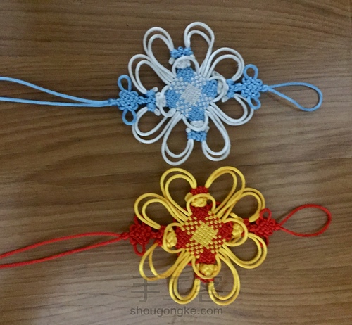 套色盘长结 第17步