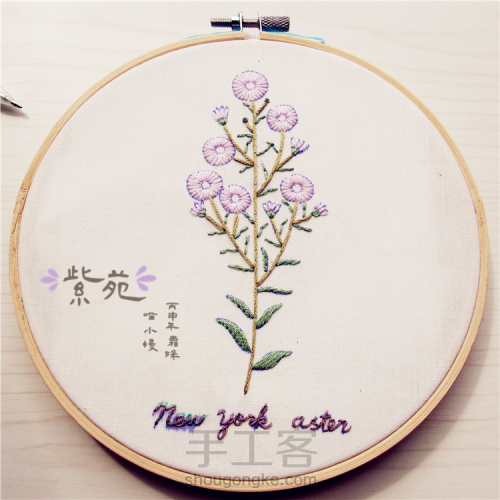 紫苑（紫菀）刺绣 第14步
