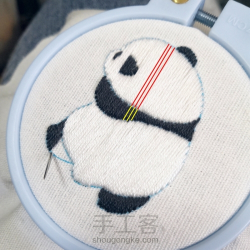 熊猫刺绣 第14步