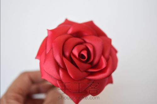简单丝带玫瑰烧花，母亲节献礼 第9步