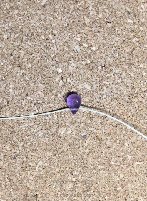 紫水晶编绳耳环 第2步