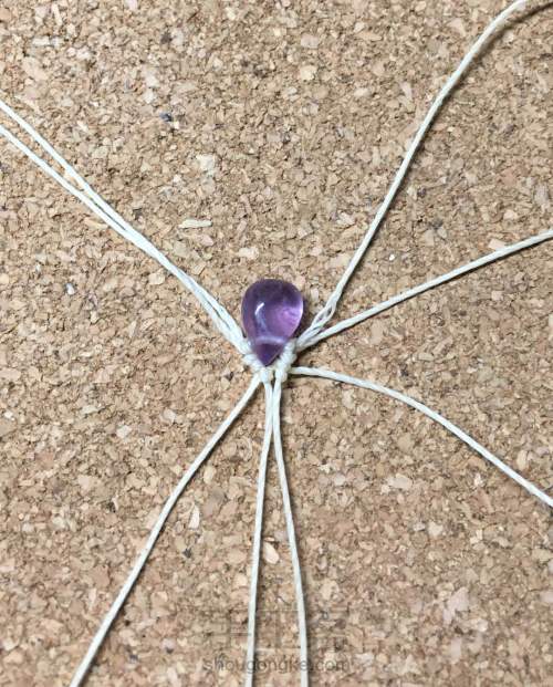 紫水晶编绳耳环 第4步