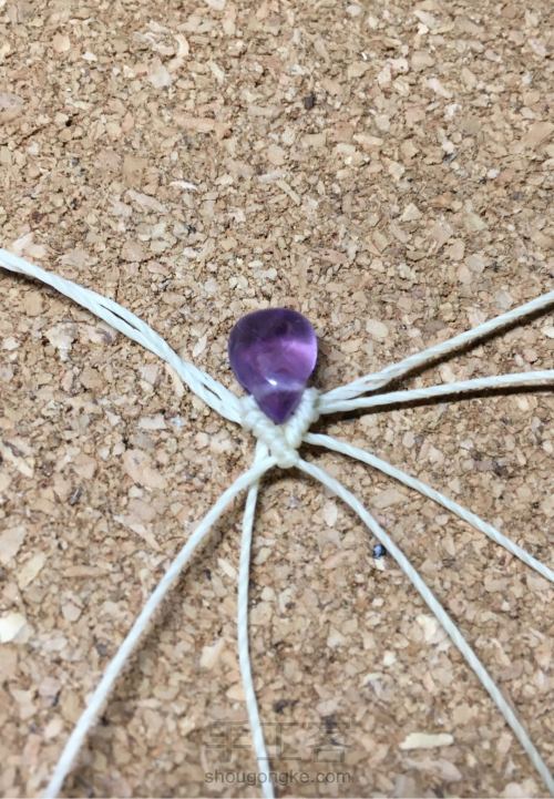 紫水晶编绳耳环 第5步