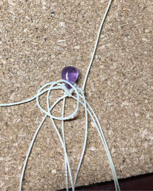 紫水晶编绳耳环 第6步