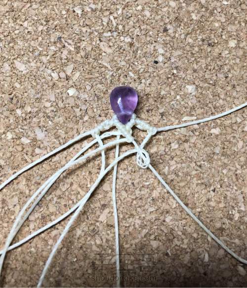 紫水晶编绳耳环 第8步