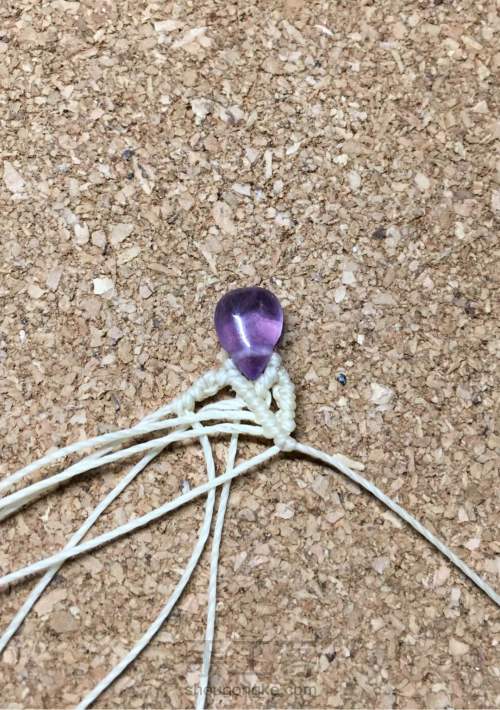 紫水晶编绳耳环 第9步