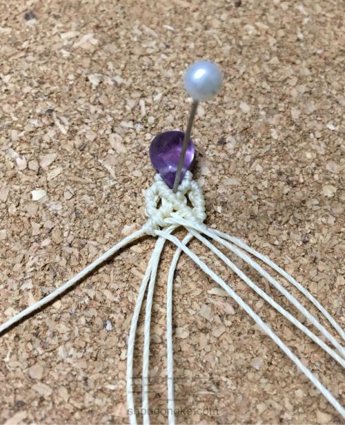 紫水晶编绳耳环 第10步