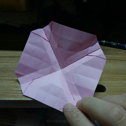最详细川崎玫瑰折纸教程，折一朵不会凋谢的浪漫 第10步