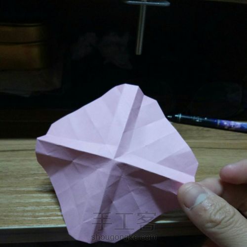 最详细川崎玫瑰折纸教程，折一朵不会凋谢的浪漫 第11步