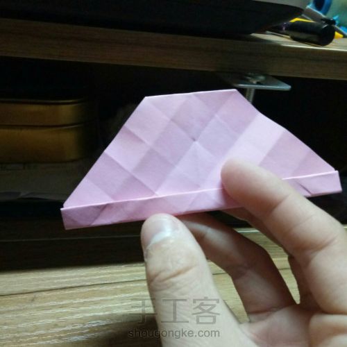 最详细川崎玫瑰折纸教程，折一朵不会凋谢的浪漫 第9步