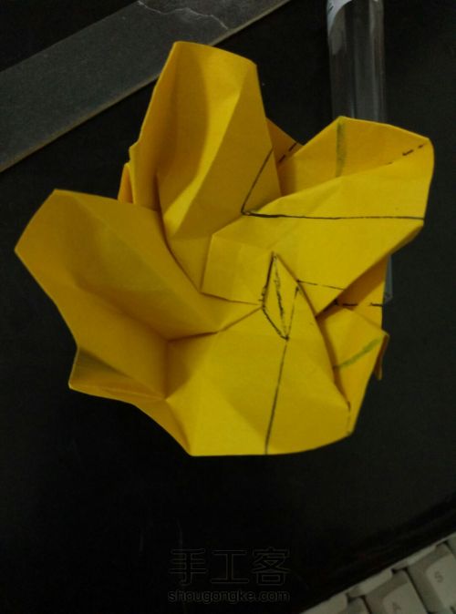 最详细川崎玫瑰折纸教程，折一朵不会凋谢的浪漫 第74步