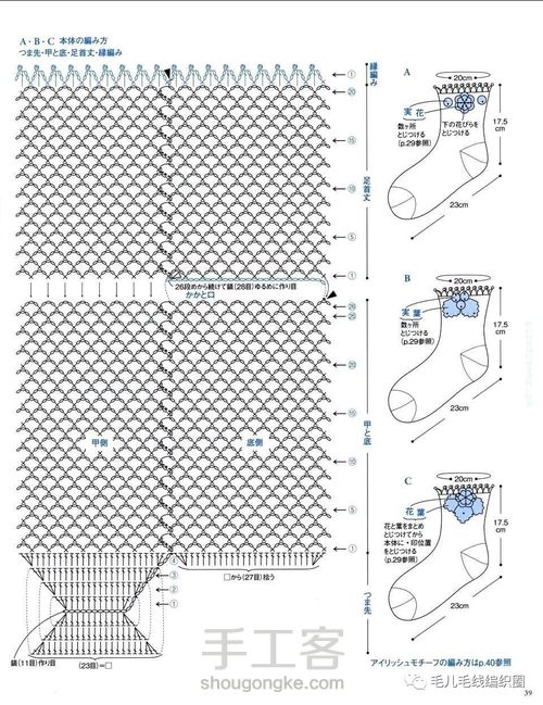 【转载】钩针小心机袜子 第7步