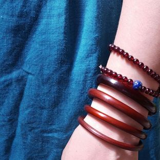 鸡血藤手镯制作流程