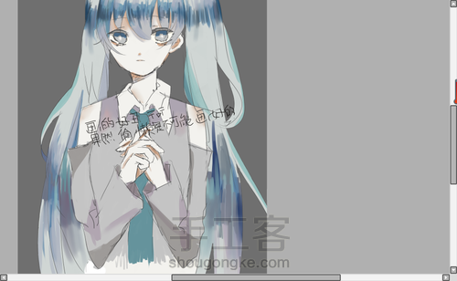 [超详细]手把手教你画一只初音 第15步