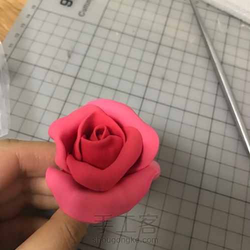 【大可DAKE】入门粘土教程 情人节玫瑰 第5步