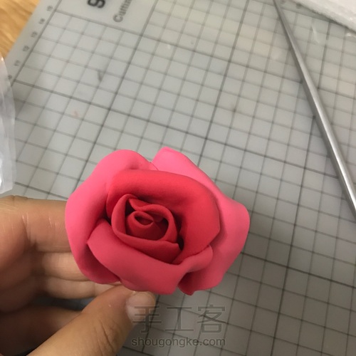 【大可DAKE】入门粘土教程 情人节玫瑰 第6步