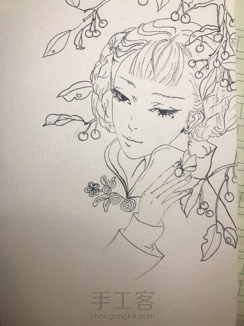 水彩临摹-古风 第2步