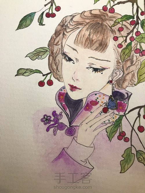 水彩临摹-古风 第3步