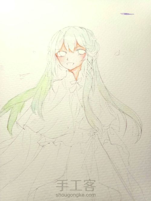 伪古风·水彩·清羽 第1步