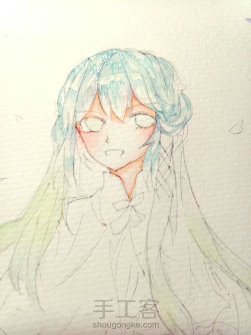 伪古风·水彩·清羽 第2步