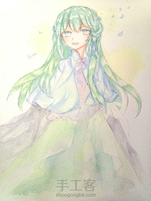 伪古风·水彩·清羽 第3步