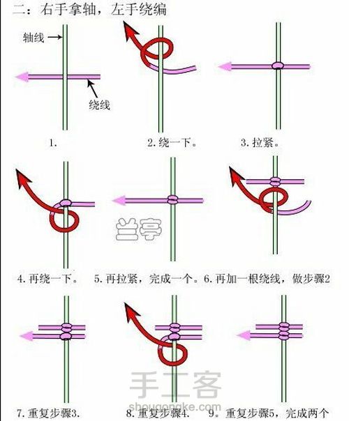 玉线编织蝴蝶手饰 脚饰 锁骨饰 第5步