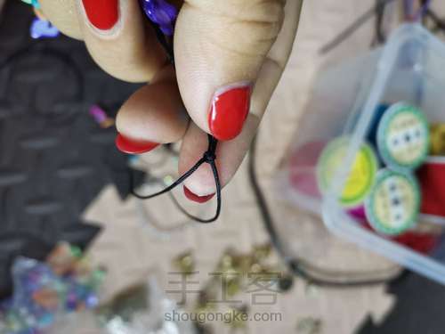 自制彩色脚链 第5步