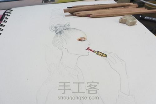 彩铅插画，毛茸茸的豹纹， 第3步