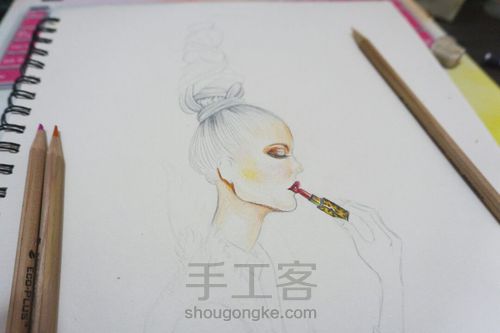 彩铅插画，毛茸茸的豹纹， 第4步