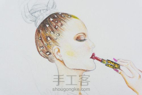 彩铅插画，毛茸茸的豹纹， 第5步