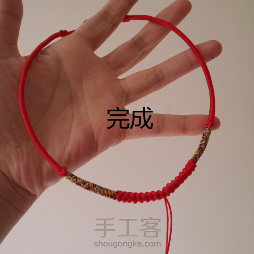 项链绳的编织教程，绕线版。 第17步