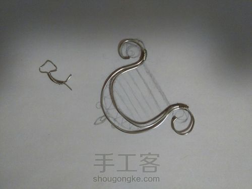 手握式竖琴,纪念你我相识的八周年 第2步