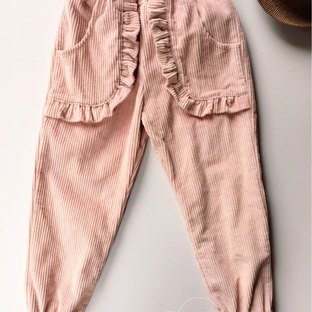 灯芯绒女宝超美大贴袋韩版裤