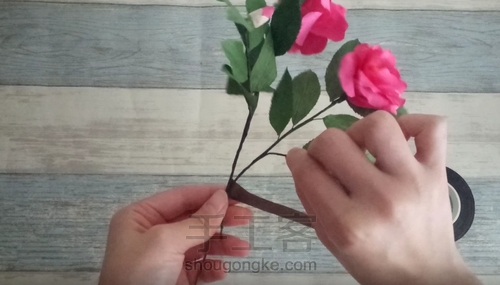 纸藤茶花教程 第14步