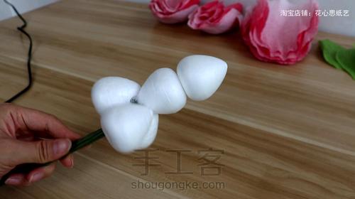 皱纹纸渐变大玫瑰花 第9步