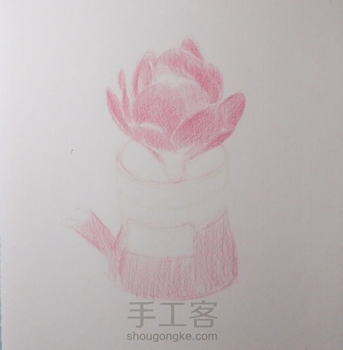 彩铅｜多肉_碧桃 第2步